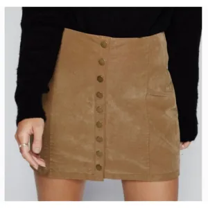 FREE PEOPLE Tan Brown Oh Snap Vegan Leather Mini Skirt