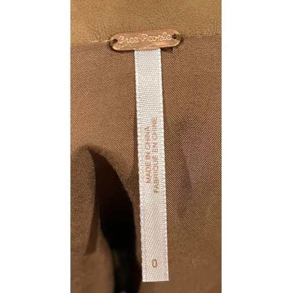 FREE PEOPLE Tan Brown Oh Snap Vegan Leather Mini Skirt