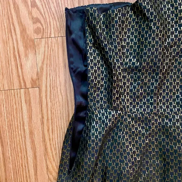 French Connection One Shoulder Gold Metallic Mini Cocktail Dress Womens 6