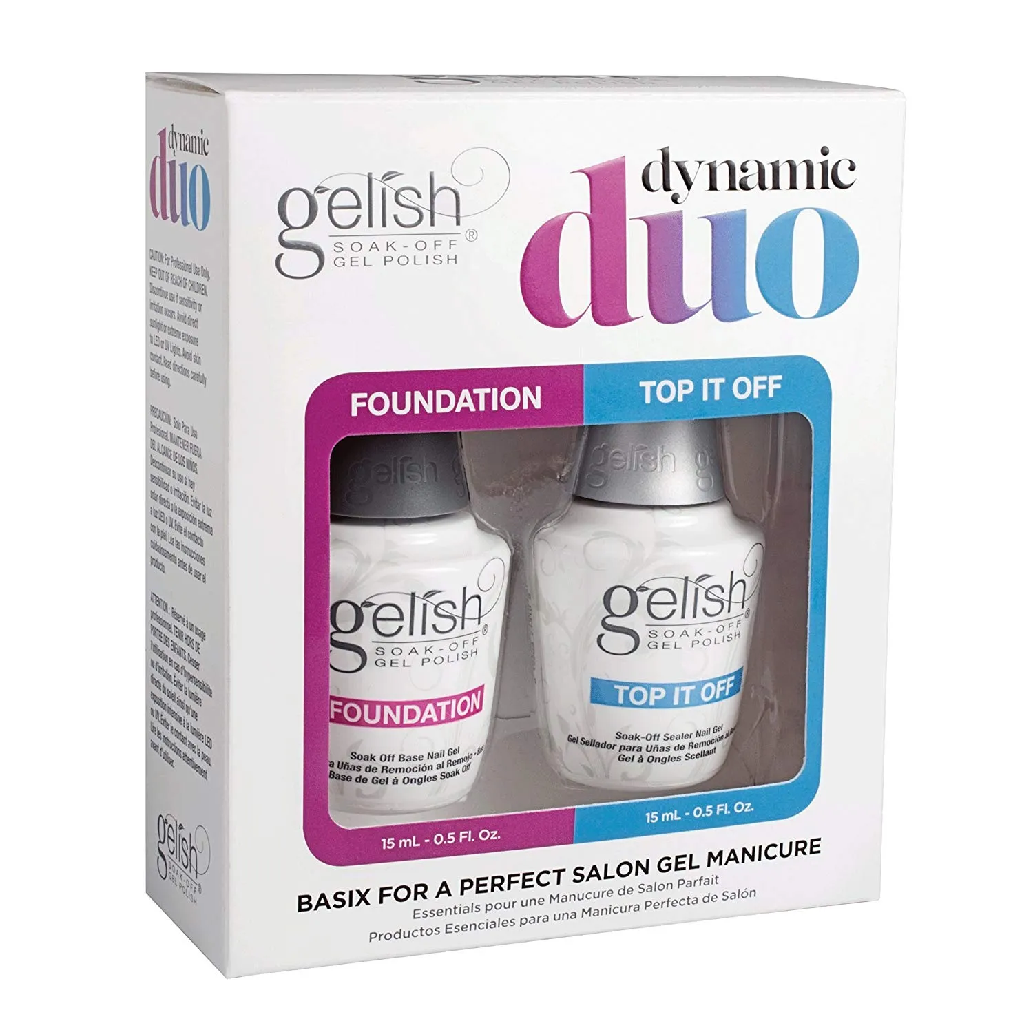 Gelish Dynamic Duo Foundation Base & Top It Off Sealer Soak Off Gel Nail Polish