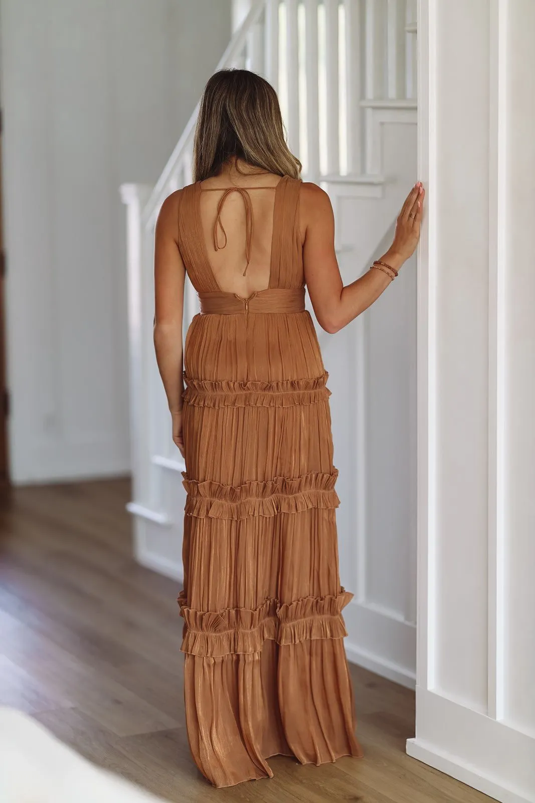 Glitz and Glam Maxi Gown - Copper