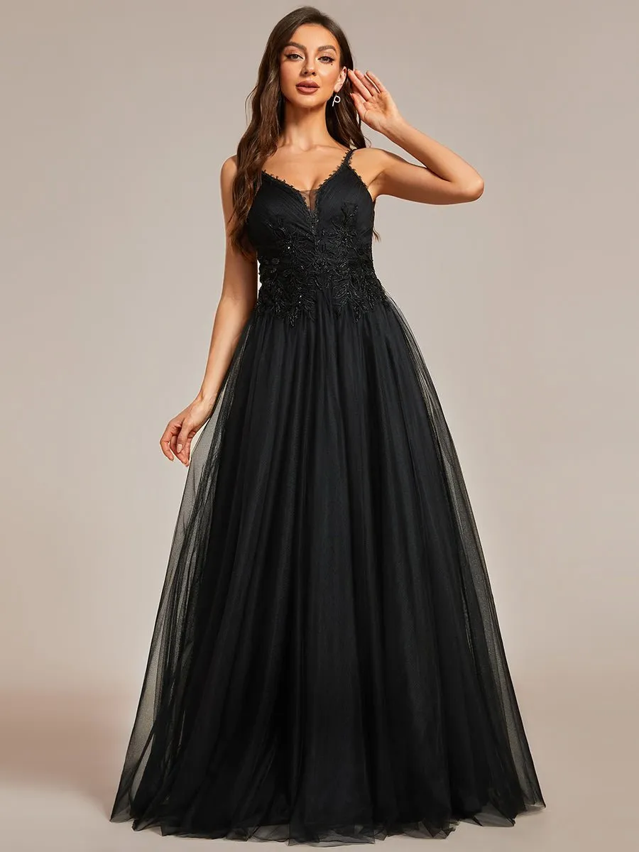 Gloria black tulle wedding or ball gown with beading s8 Express NZ wide