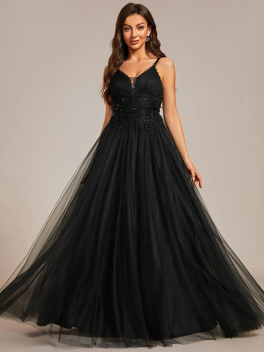 Gloria black tulle wedding or ball gown with beading s8 Express NZ wide