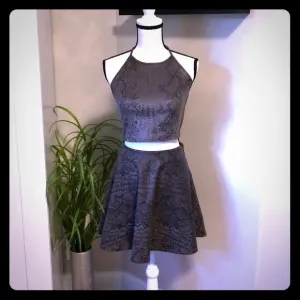 Guess Snakeskin Crop Top &amp; Skirt