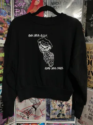 Guilty Chaos custom designed crop top sweatshirt SZ. SMALL “Adore” 1of1