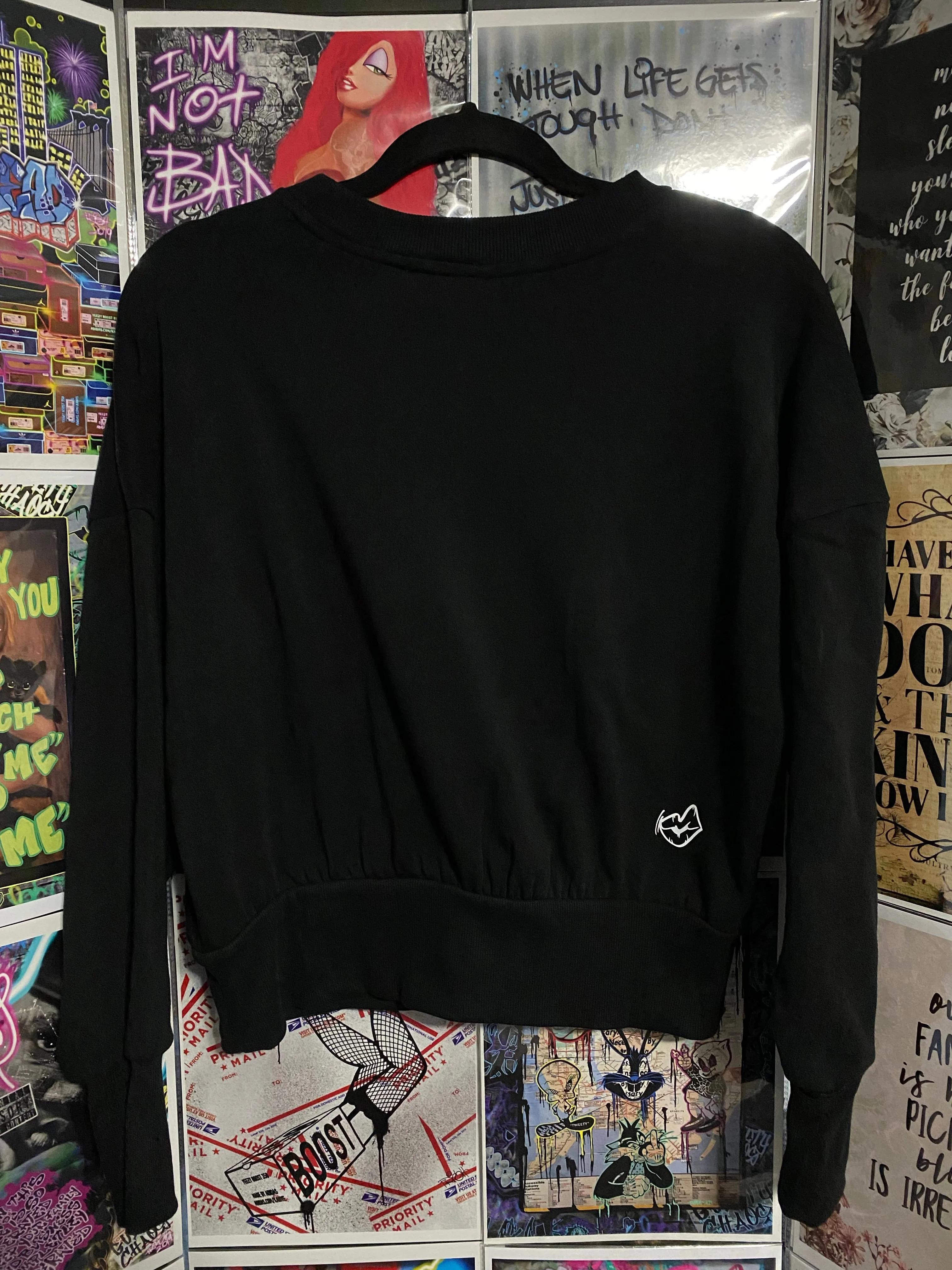 Guilty Chaos custom designed crop top sweatshirt SZ. SMALL “Adore” 1of1