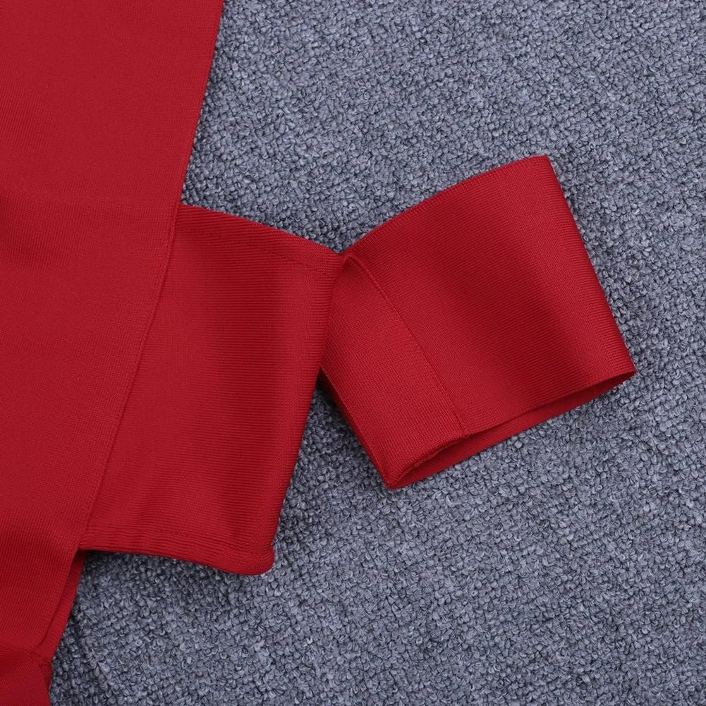 Halter Sleeveless Cut out Midi Bandage Dress SP015