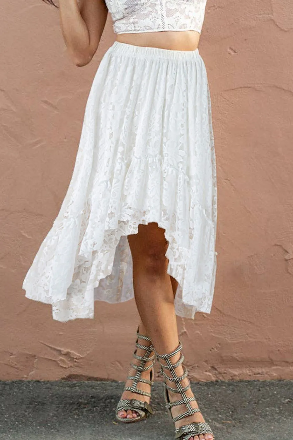 Hazel Blues® |  Lace High-Low Skirt