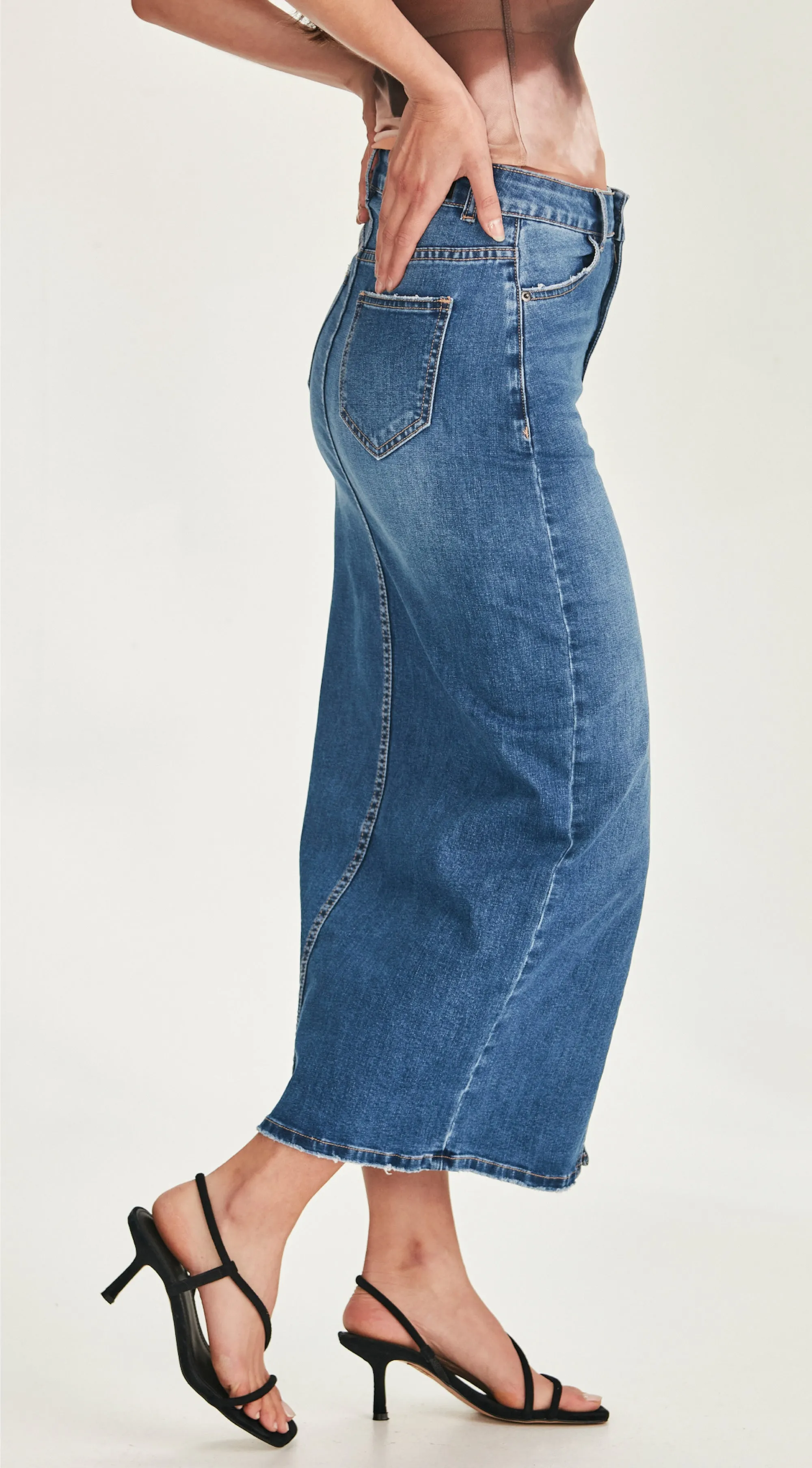 HAZEL | Long Skirt Blue