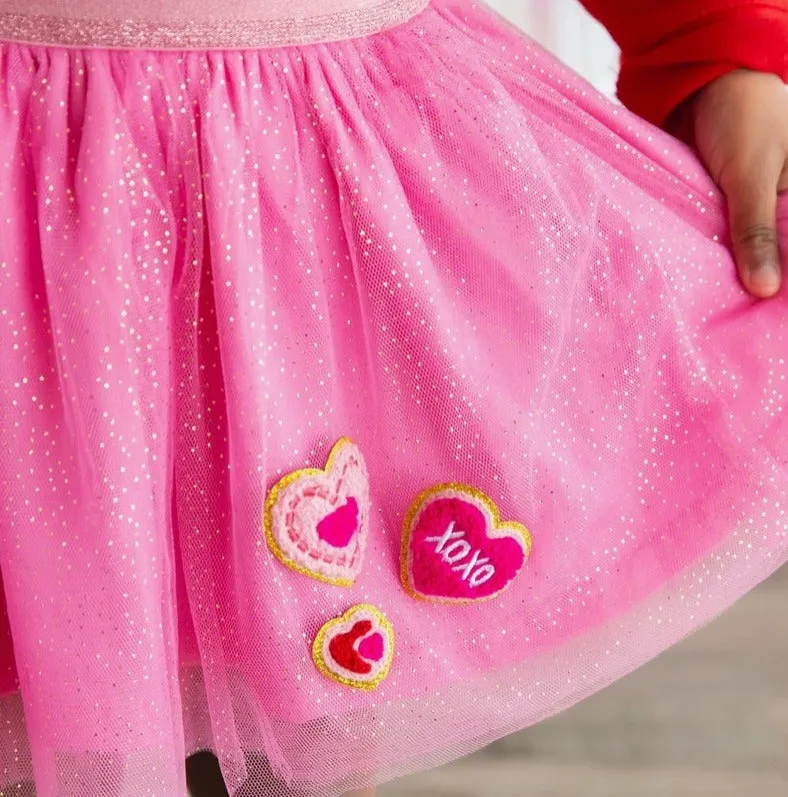 Heart Patch Valentine's Day Tutu - Kids Dress Up Skirt