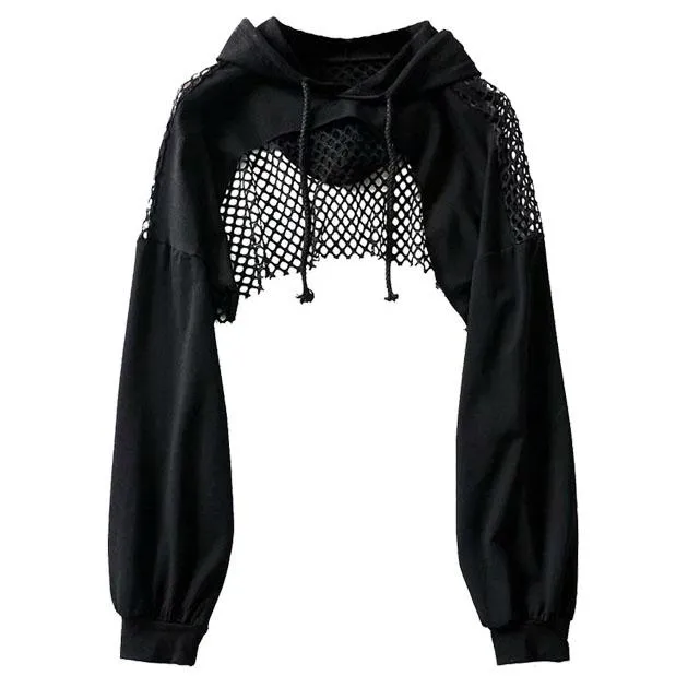 Hollow Mesh Half Crop Top SD00624