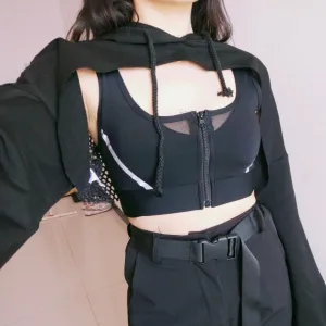Hollow Mesh Half Crop Top SD00624