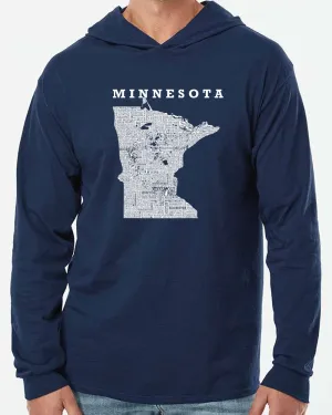 Hometown Minnesota Hooded Long Sleeved Tee