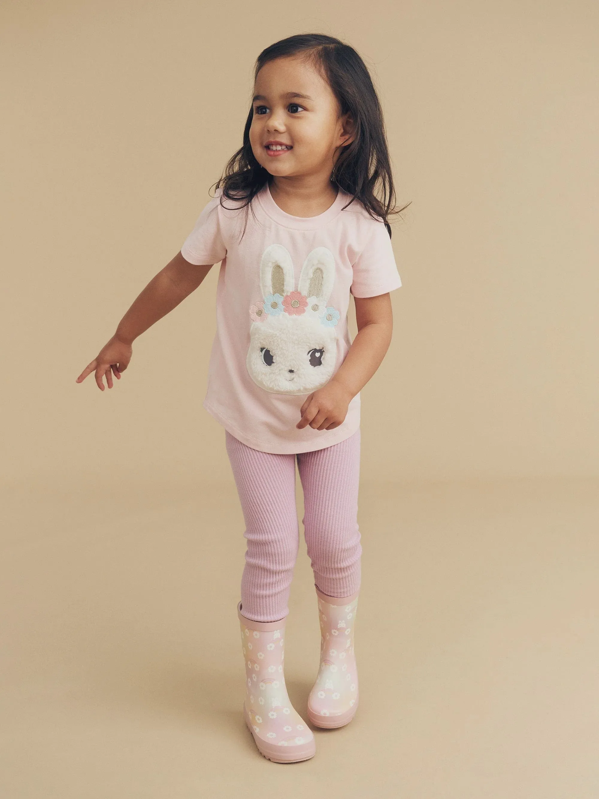 Hux - Blossom Fur Bunny T-Shirt - Pink Pearl