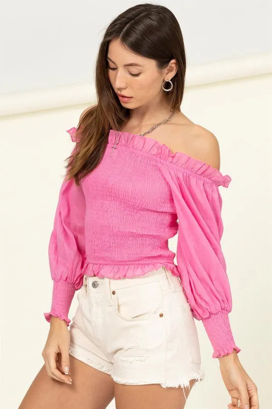 HYFVE Sunny Day Smocked Off-the-Shoulder Top