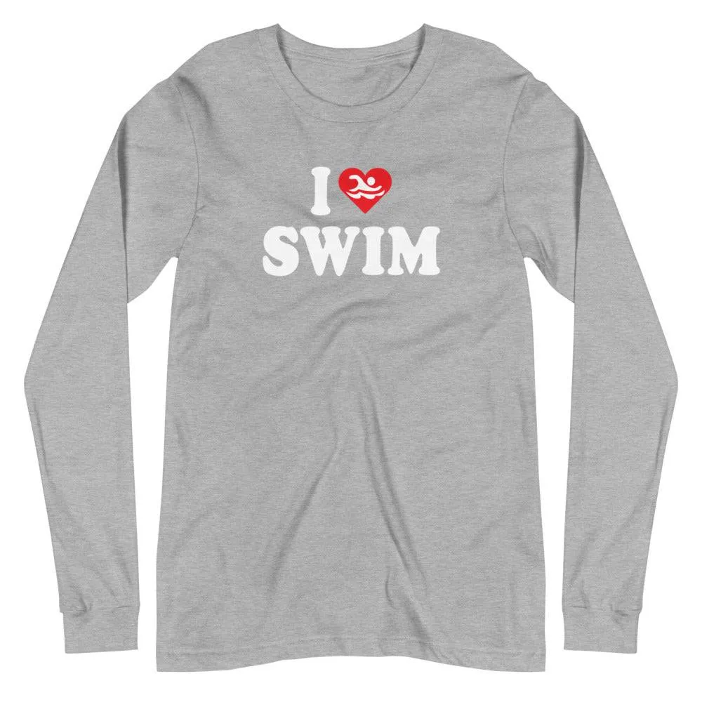 I Love Swim Swimmers Long Sleeve Tee