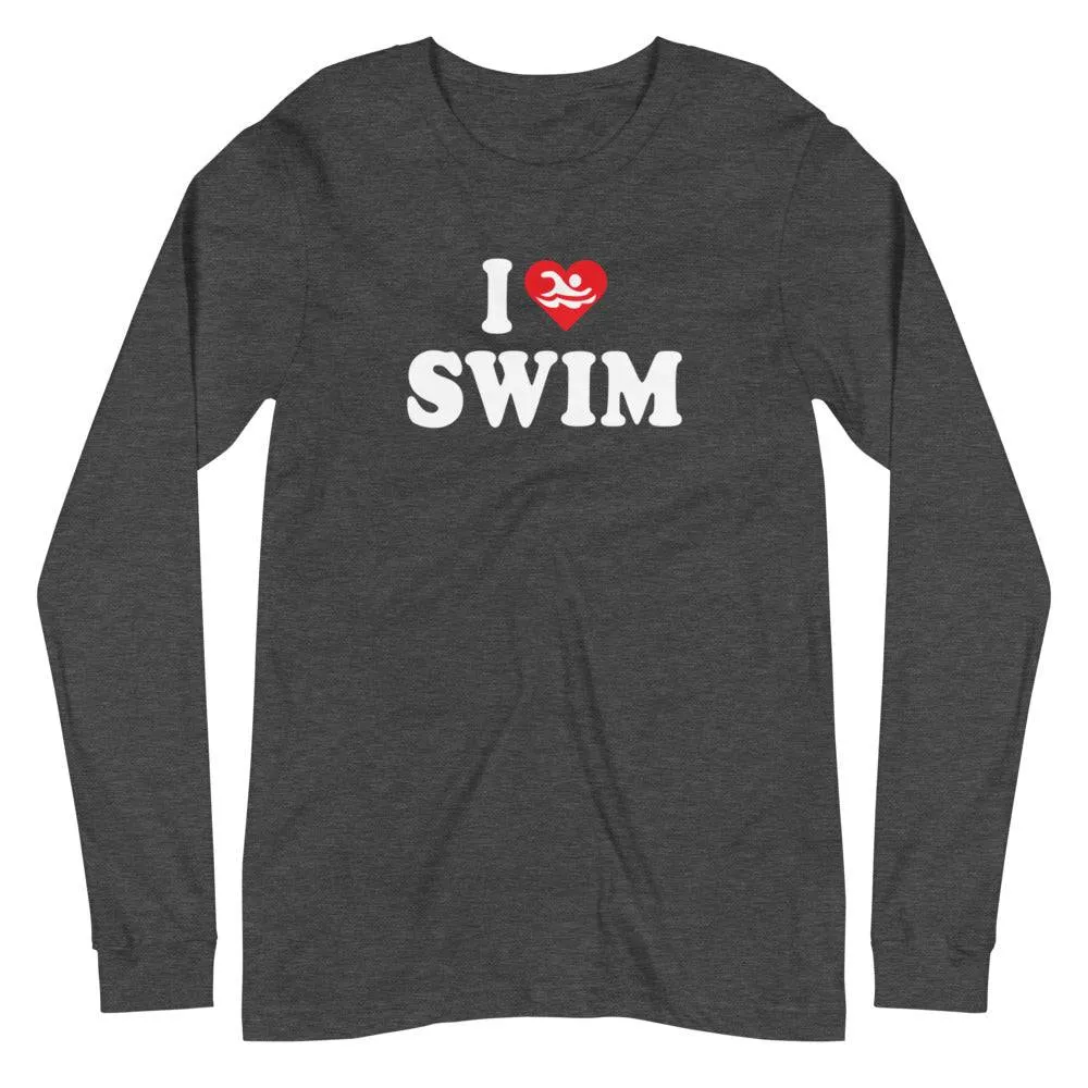 I Love Swim Swimmers Long Sleeve Tee