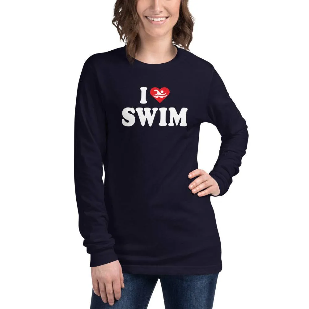 I Love Swim Swimmers Long Sleeve Tee