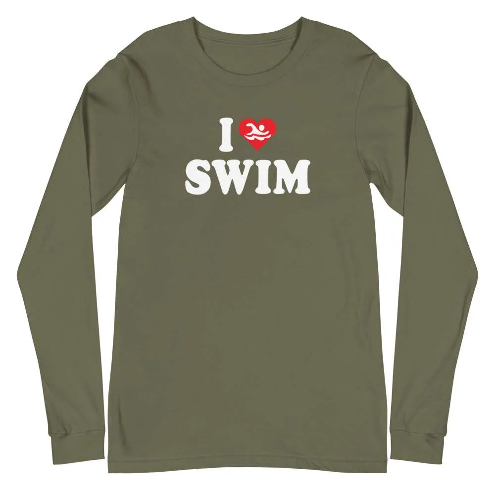 I Love Swim Swimmers Long Sleeve Tee