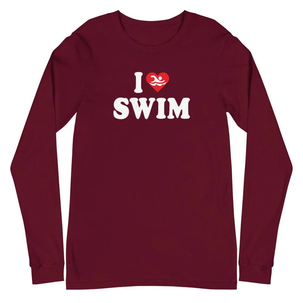 I Love Swim Swimmers Long Sleeve Tee