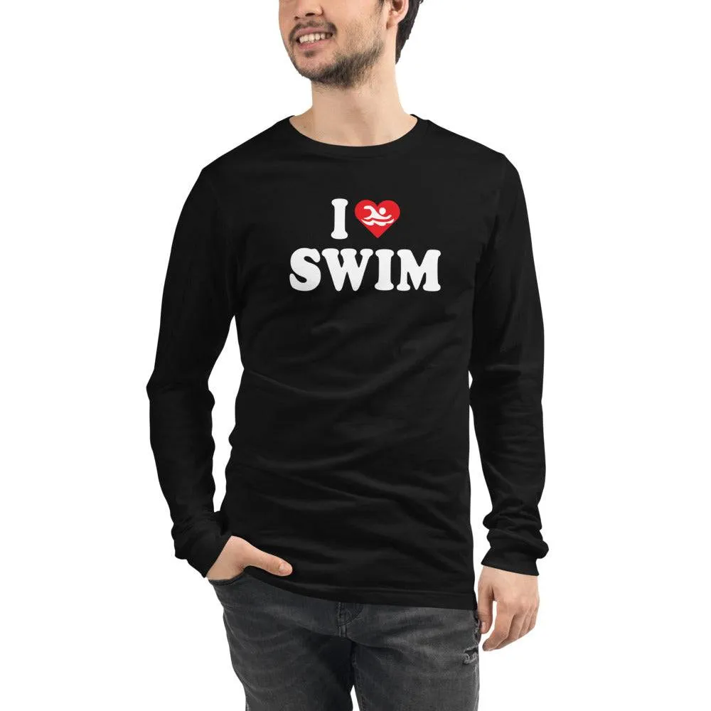 I Love Swim Swimmers Long Sleeve Tee