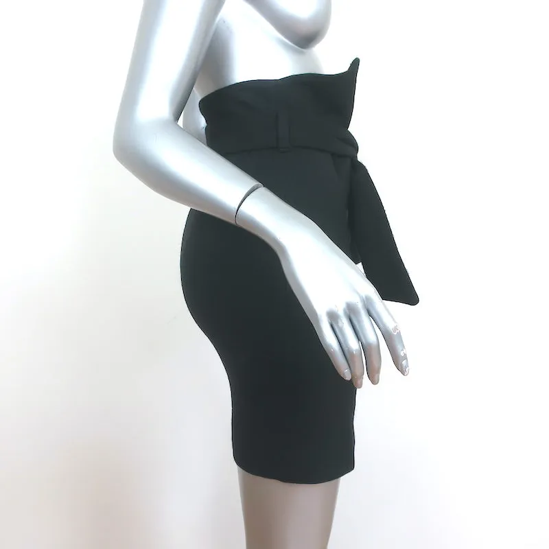 IRO High Waisted Mini Skirt Gwlady Black Stretch Wool Size 36