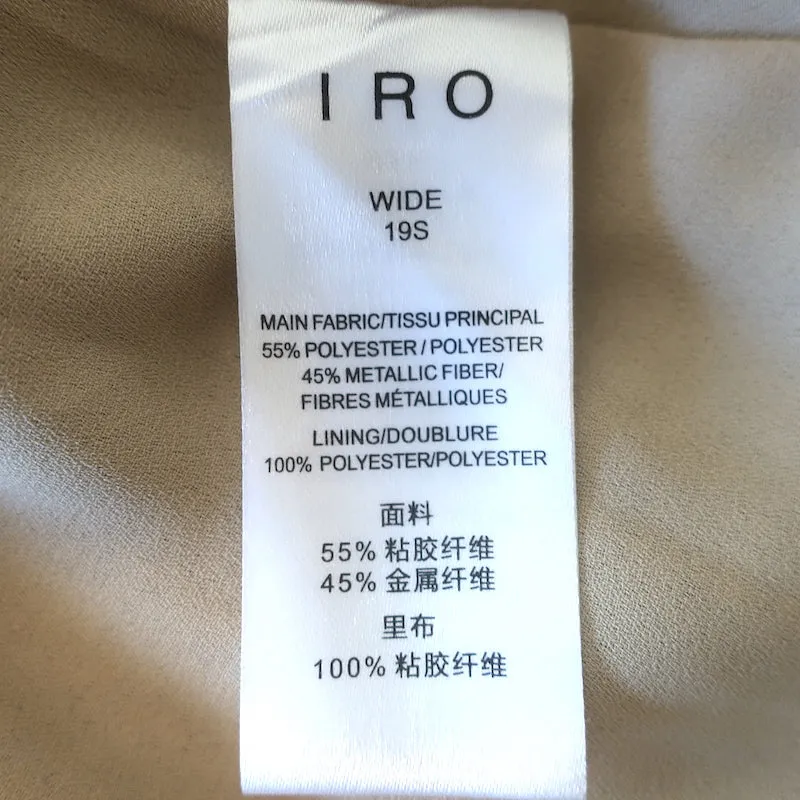 IRO Wide Blouson Mini Dress Gold Metallic Size 34