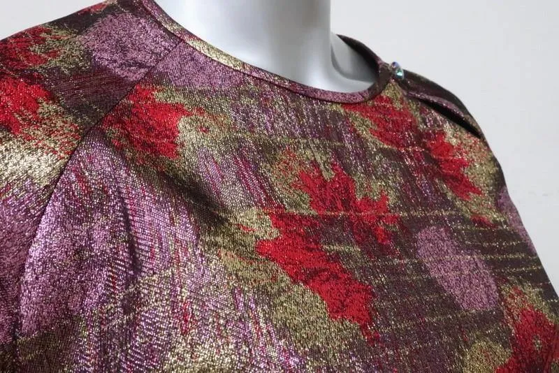 Isabel Marant Dress Wensley Metallic Pink Printed Lurex-Silk Mini Size 38 NEW