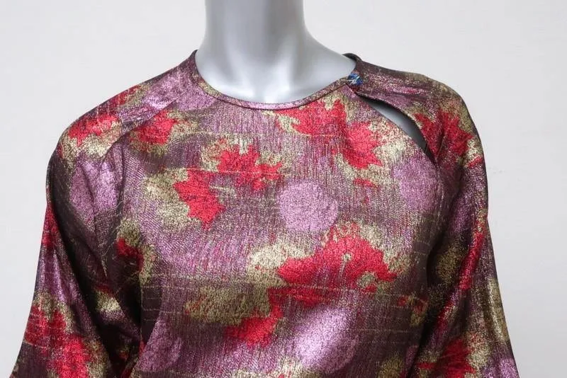 Isabel Marant Dress Wensley Metallic Pink Printed Lurex-Silk Mini Size 38 NEW