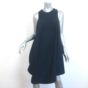 Issey Miyake Asymmetric Draped Dress Navy Crepe Size 2