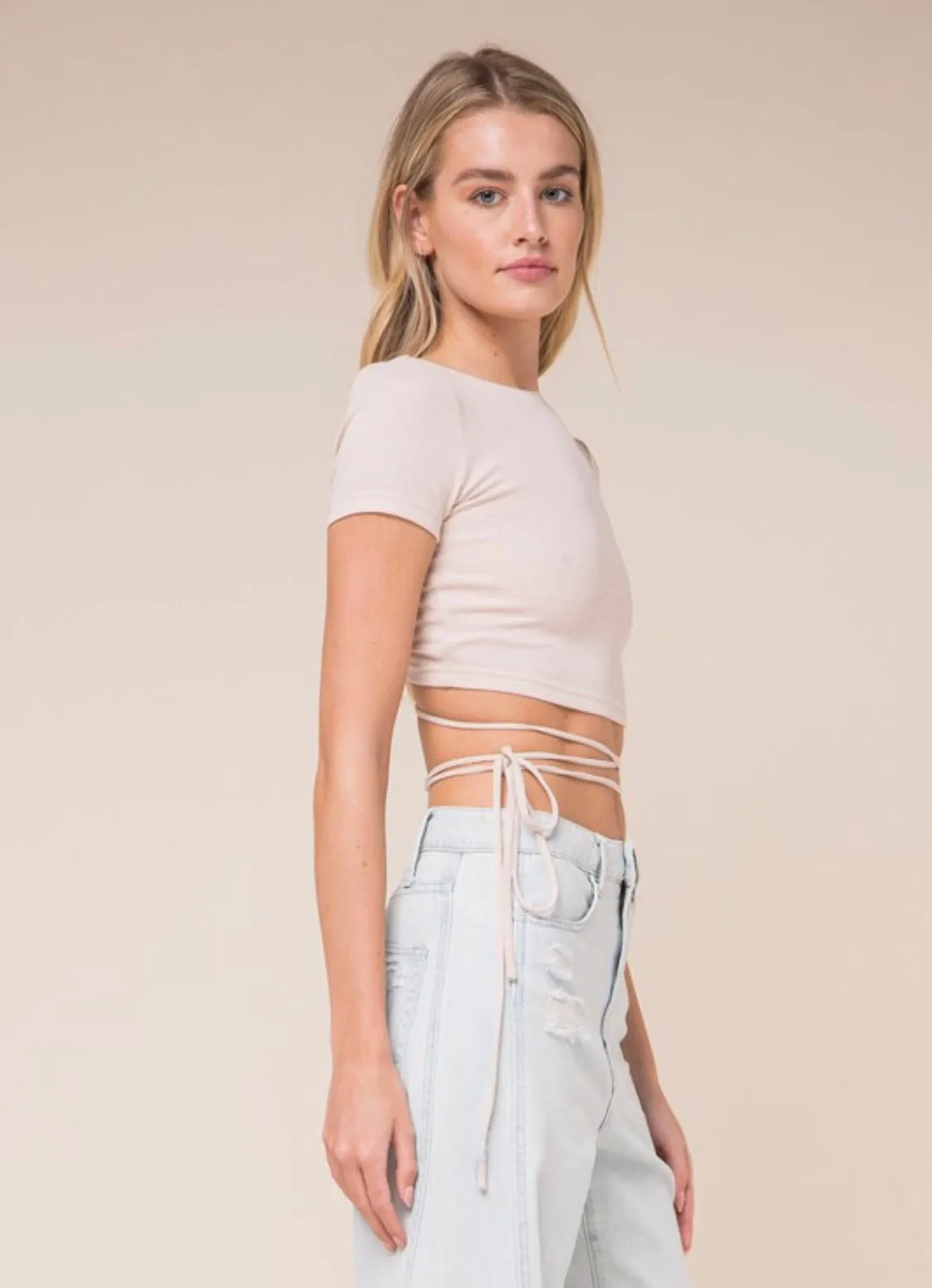 Ivory Coast Open Back Crop Top