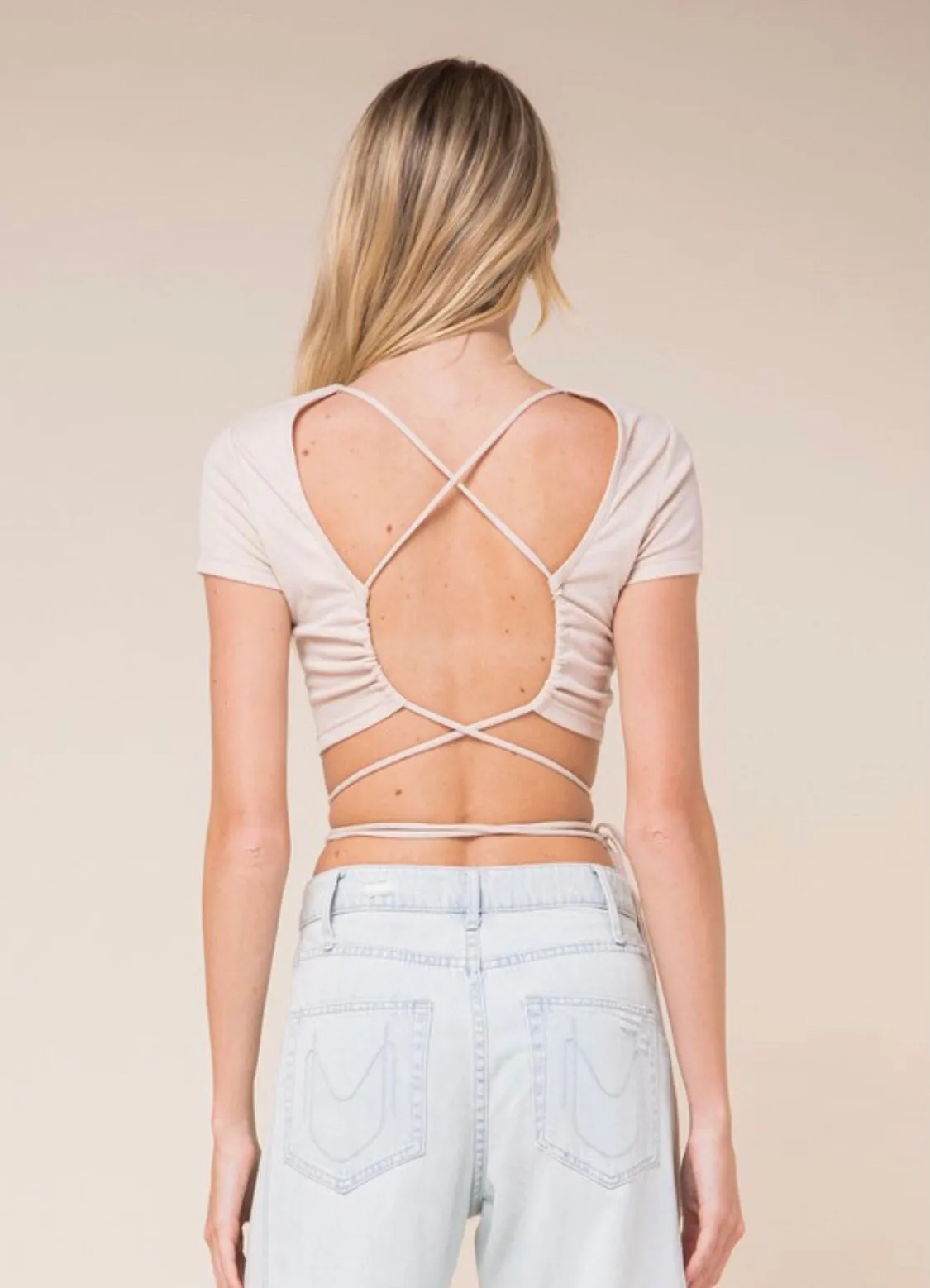 Ivory Coast Open Back Crop Top