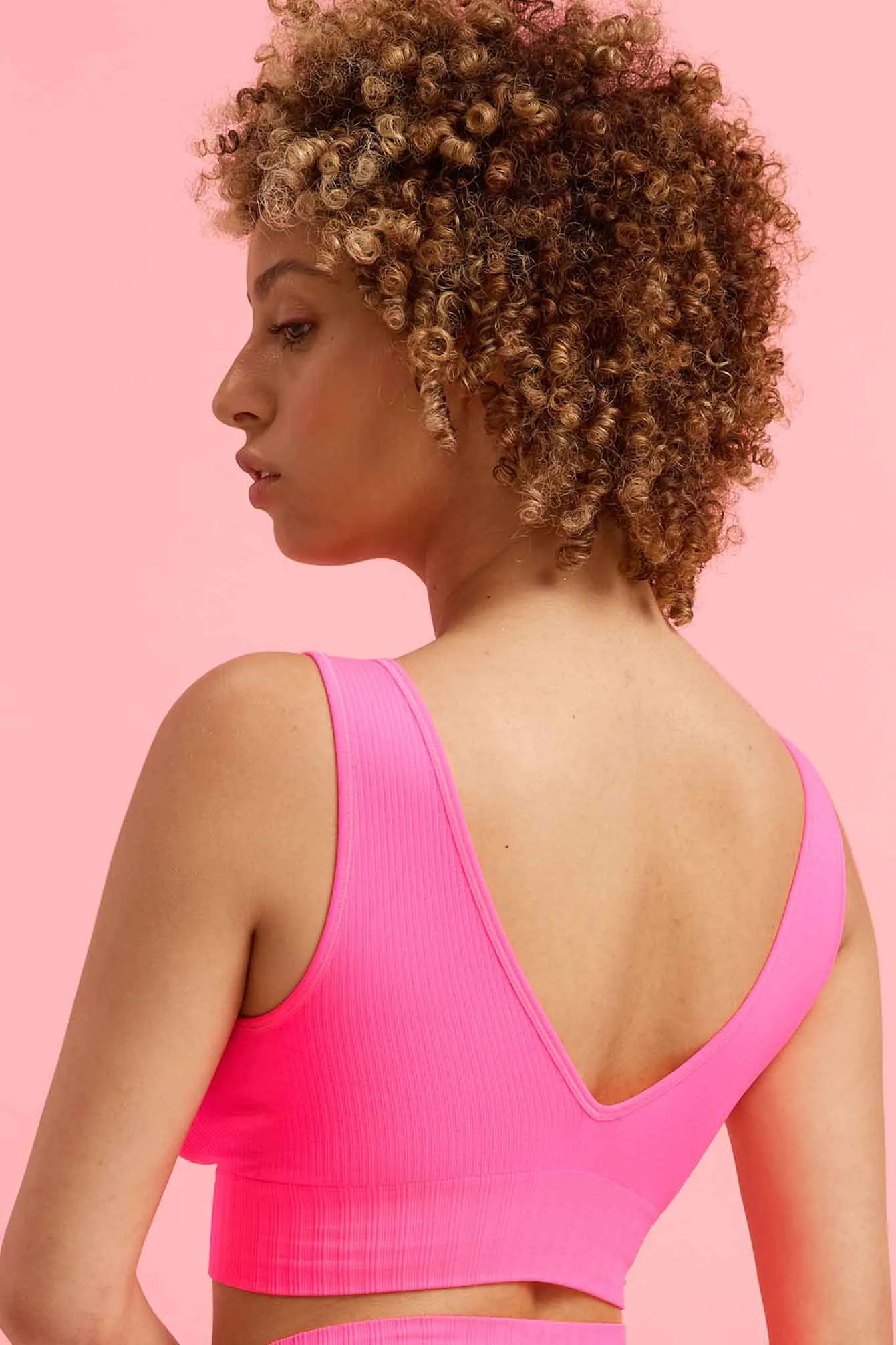 Ivy Seamfree Reversible Crop Top Knockout Pink
