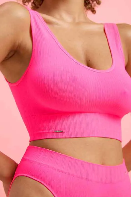 Ivy Seamfree Reversible Crop Top Knockout Pink