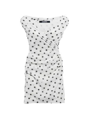 Jacquemus La Robe Rita in Print Dots Logo White