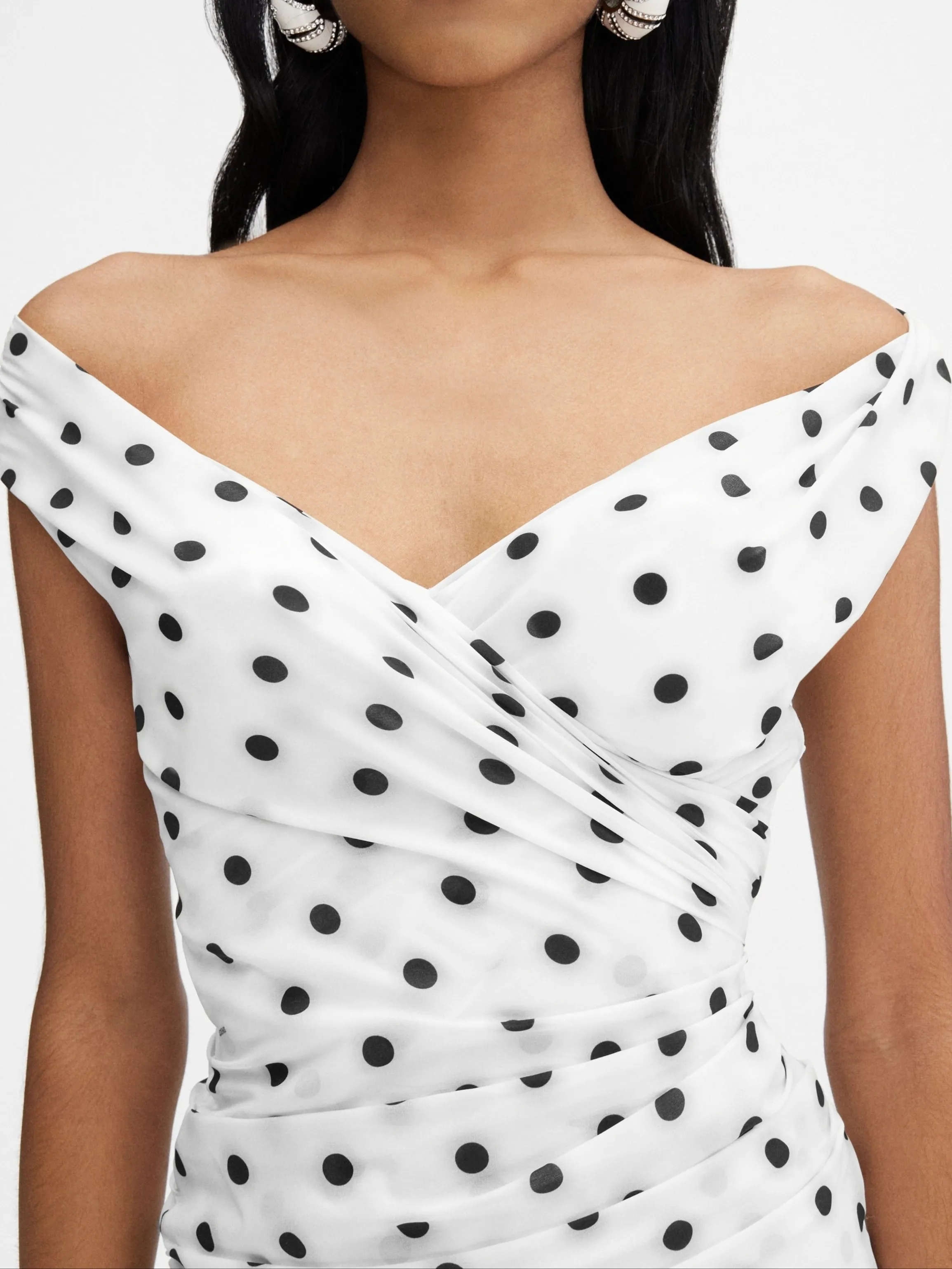 Jacquemus La Robe Rita in Print Dots Logo White