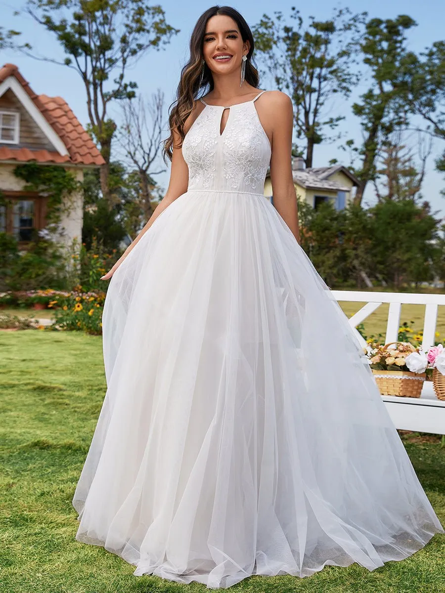 Jayden halter-neck sand/ivory wedding dress s12 Express NZ wide