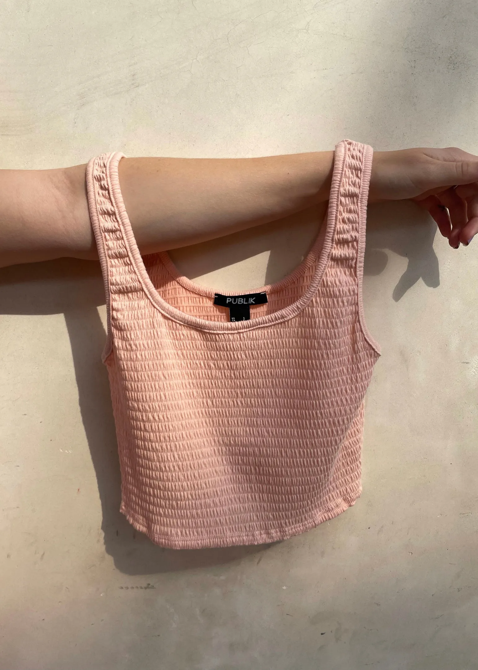 Jenny Smocked Tank Top - Peach