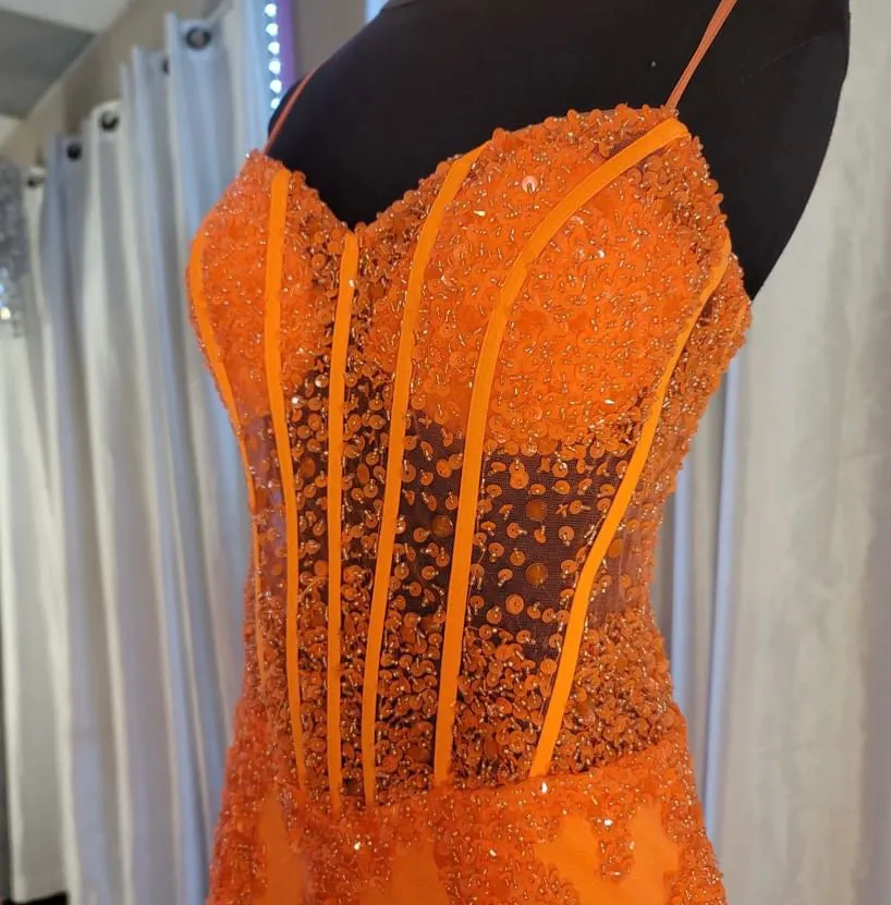 JOVANI Long Gown Orange Size 4