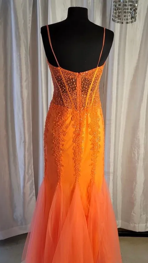 JOVANI Long Gown Orange Size 4