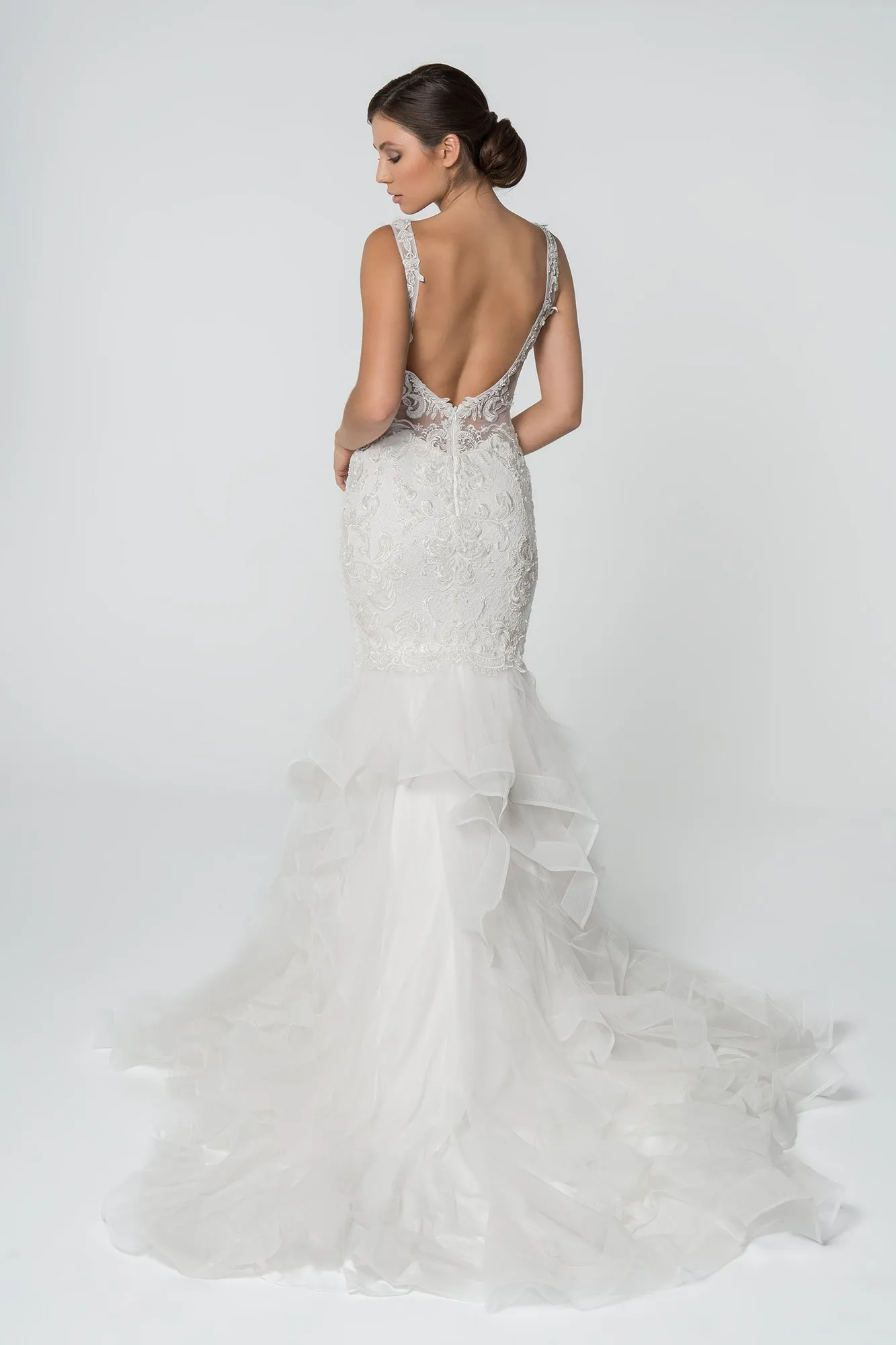 Juno Wedding Dress Mermaid with Ruffles Bridal Gown 2602814TWR-LightIvory