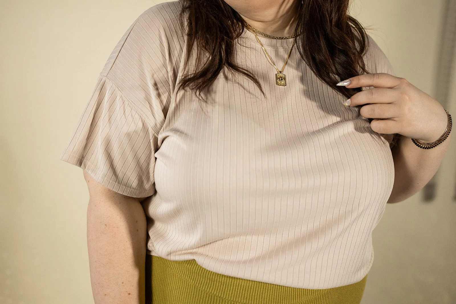 karsyn crew neck tee in nude