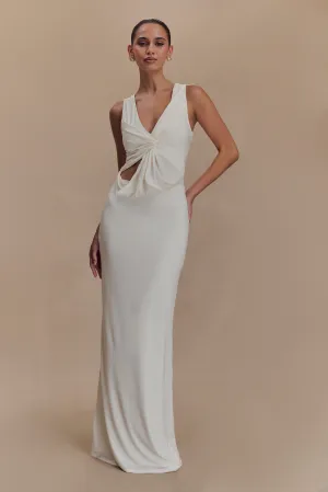 Kassidy Peached Jersey Maxi Dress - Ivory