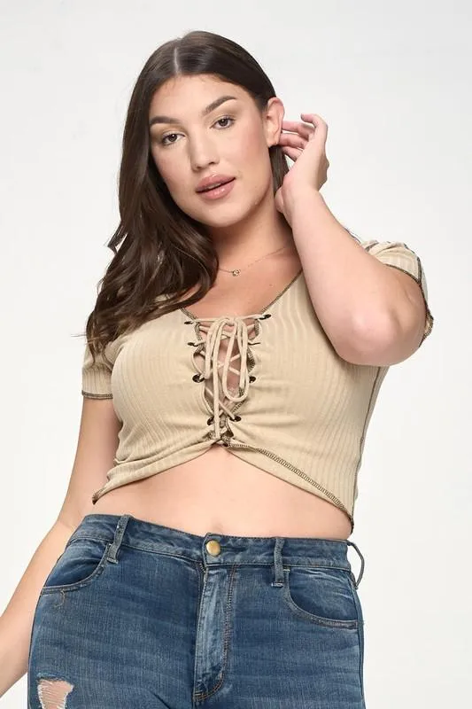 Kayla Crop Top - Taupe