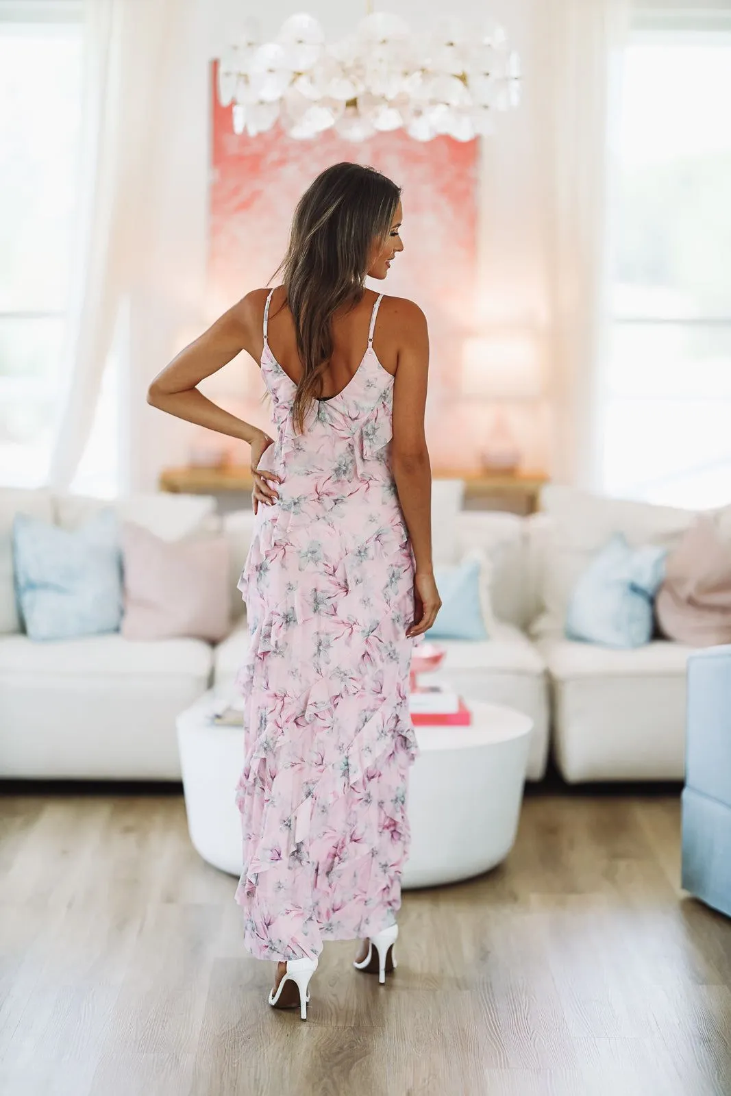 Keeping Up Floral Maxi Gown - Pink Lavender