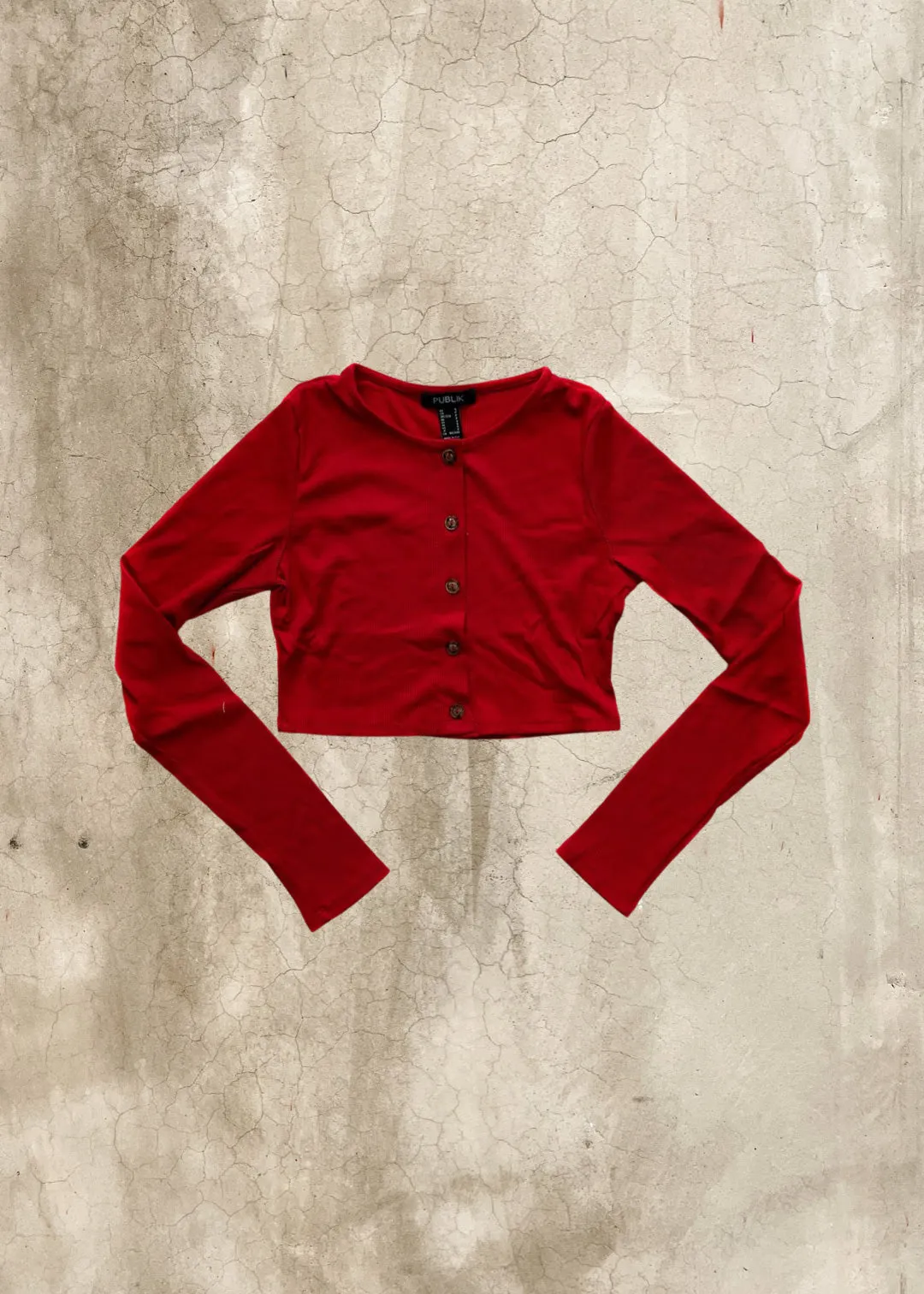 Kendall Ribbed Crop Top - Red