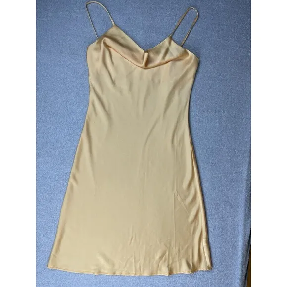 Ke.ned.ik Sleeveless Midi Slip Dress Women’s Size Large Sherbet Orange Draped