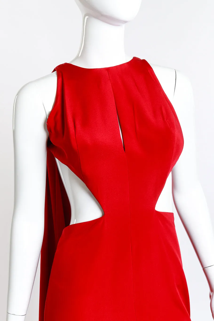 Keyhole Cutout Caped Gown