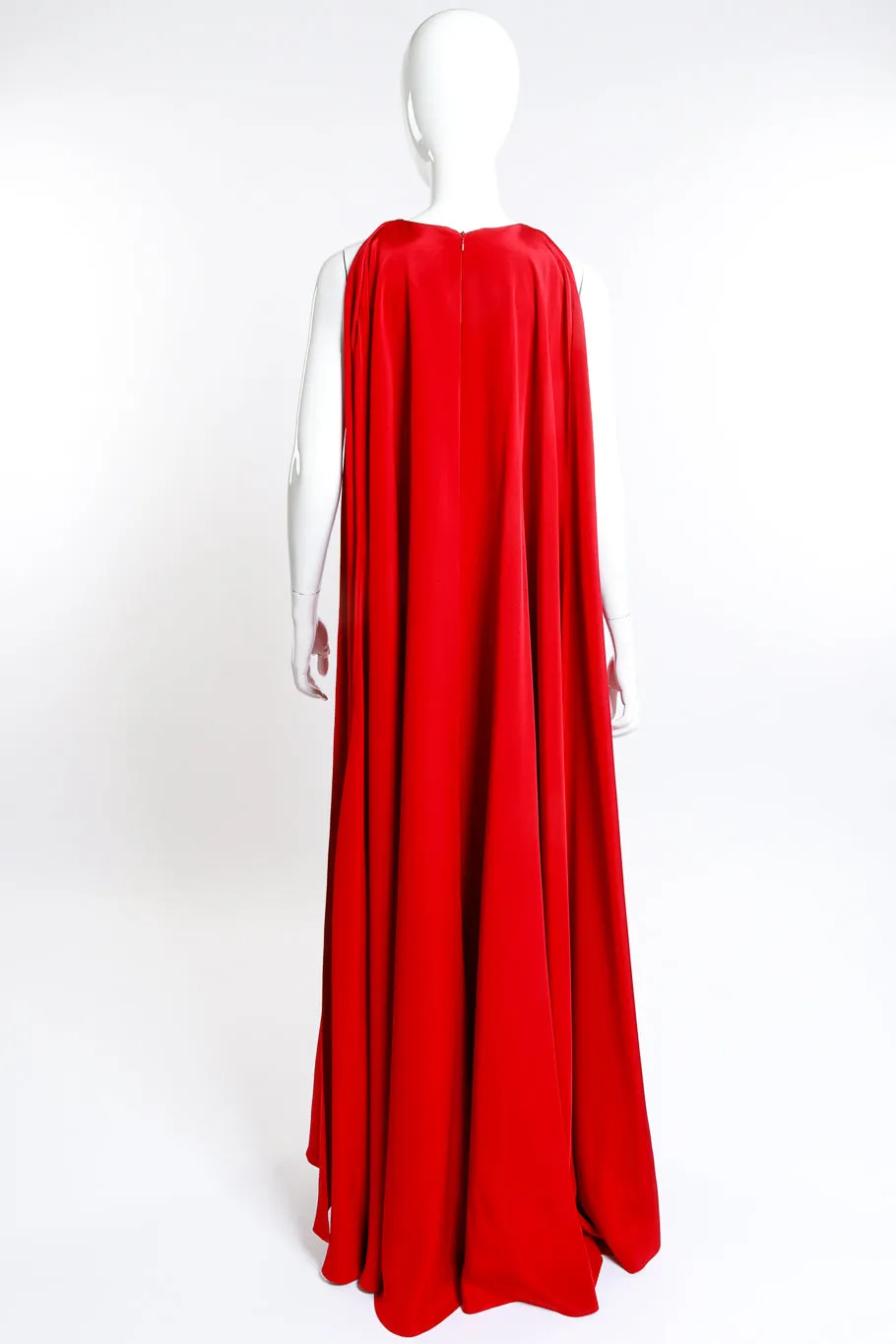 Keyhole Cutout Caped Gown