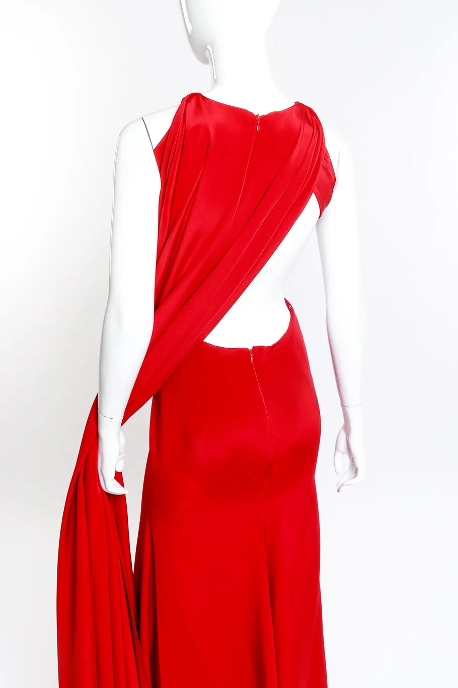 Keyhole Cutout Caped Gown